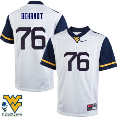 Men's West Virginia Mountaineers NCAA #76 Chase Behrndt White Authentic Nike Stitched College Football Jersey ZP15U11AF